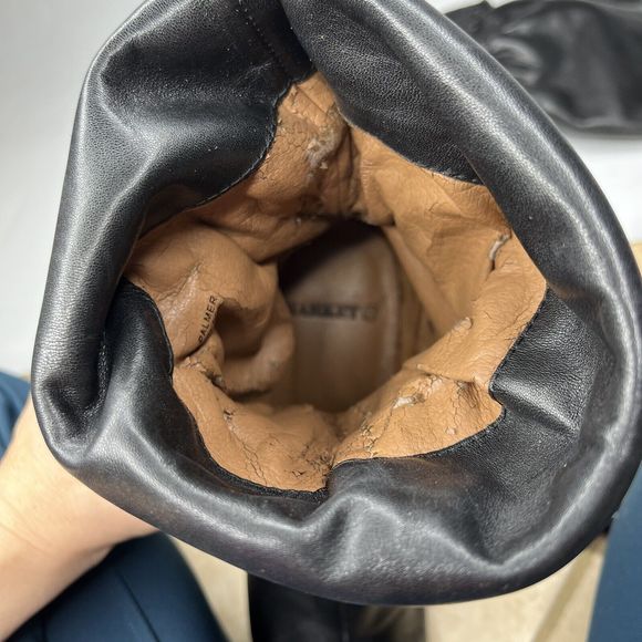 Market 22 Palmer Black Leather Heeled Ankle Boots Genuine Leather Size 39 / 8 - Picture 14 of 14